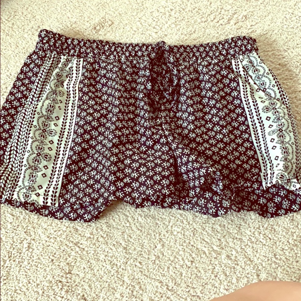 Black and white shorts